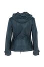 Navy 'Anne' Leather Jacket with Adjustable Waist String, Image 4 of 5
