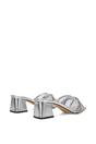 Silver 'Senara' Backless Block Heel Sandals With Crystals and Mesh, Image 4 of 6