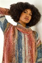 Multi  Boucle Stripe Cowl Neck Jumper, Image 1 of 5