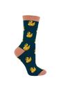 Teal 1 Pack Novelty Teal Rubber Duck Bamboo Socks, Image 1 of 5