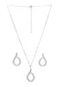 Silver Ethereal Bow-shaped Earrings and Necklace set, Image 3 of 7