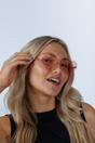 Pink Scallop Heart Sunglasses in Pink, Image 5 of 5