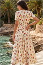 Ivory  Floral Print Buttoned Midi Dress, Image 3 of 4