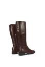 Brown XY LONDON Brown 'Lucia' Low Block Heel Knee High Riding Boots, Image 4 of 6