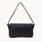 Black Assots London Black 'BEVERLY' Pebble Grain Real Leather Shoulder Bag, Image 4 of 4