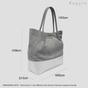 Silver 'DONNA' Metallic Real Leather Unlined Designer Shopper Bag, Image 4 of 4