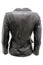 Black Womens 2 Button Leather Blazer Jacket, Image 4 of 4