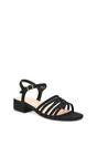 Black 'Katie' Low Heel Open Toe Sandals With Ankle Strap, Image 2 of 5