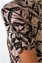 Light Pink Leaf Print Hanky Hem Tunic Top, Image 5 of 5