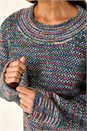 Multi Petite Contrast Knitted Jumper, Image 5 of 5