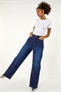 Indigo Dusk Denim Stretch Wide Leg Jeans, Image 1 of 6