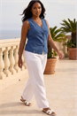 Blue Curve Denim Button Waistcoat, Image 2 of 4
