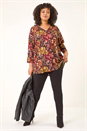 Neutral Curve Animal Print V-Neck Top, Image 2 of 5