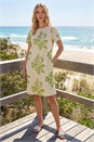 Green Embroidered Floral Shift Dress, Image 3 of 4
