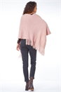 Light Pink Fluffy Ribbed Poncho, Image 3 of 5
