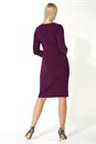 Purple 3/4 Sleeve Twist Waist Dress, Image 3 of 5