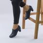 Navy Blue AJVANI Navy Blue Mid Heel Brogue Button Ankle Boots Shoe Boots, Image 5 of 6