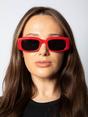 Red SVNX Red Chunky Rectangle Sunglasses in Red, Image 6 of 6