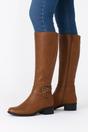 Camel AJVANI Camel Zip Military Biker Style Knee Riding Boots, Image 2 of 6