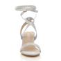 Grey AJVANI Grey Mid Block Heel Tie Up Sandals, Image 6 of 6