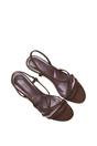 Brown XY LONDON Brown 'Kayla' Slip On Strappy Slingback Kitten Heeled Sandals, Image 6 of 6