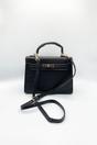 Black Top Handle Satchel Tote Bag, Image 5 of 5