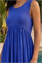 Blue Ribbed Stretch Midi Dress, Image 4 of 4