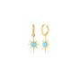 Gold Blue Opal Northernstar Drop Hoop Earring Sterling Silver, Image 1 of 2