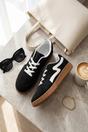 Black iKrush Black Poppy Womens Retro Stripe Gum Sole Trainers, Image 3 of 8