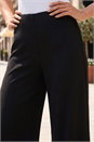 Black Petite Wide Leg Crepe Stretch Trouser, Image 4 of 4
