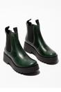 Dark Green Womens Soft Chelsea Ankle Boots-MEDI789, Image 4 of 5
