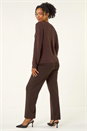 Chocolate Petite Button Cable Knit Jumper, Image 4 of 7