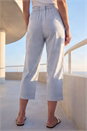 Navy  Classic Texture Stripe Crop Trouser, Image 3 of 4
