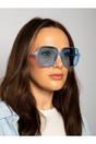 Blue Oversized Lightweight Square Frame Sunglasses in Blue, Image 6 of 6