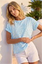 Blue Spot Print Jersey Back Top, Image 1 of 4