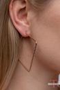 Gold Hammered Square Threader Hoop Earrings, Image 1 of 2