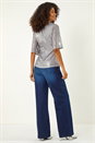Silver Dusk Sequin Tie Front Top, Image 3 of 5