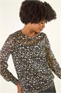 Gold Spot Print Plisse Shirred Top, Image 1 of 5
