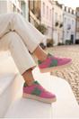 Pink iKrush Pink Genevieve Suede Effect Two Tone Trainers, Image 3 of 4