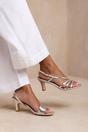 Silver 'Mykonos' Mutli Strap Slingback Low Block Heel, Image 4 of 4