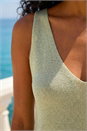 Lime Sparkly V-Neck Knitted Vest, Image 4 of 4