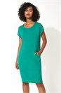 Green Relaxed Fit Crepe Dress, Image 1 of 5
