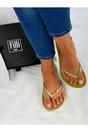 Gold Filli London Gold Crystal Diamond Luxury Flip Flops, Image 2 of 3