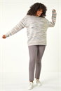 Multi  Curve Broken Stripe Knit Jumper, Image 2 of 5
