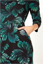 Green Floral Print Ponte Shift Dress, Image 4 of 4