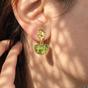 Gold Hammered Peridot August Birthstone Earrings, Image 2 of 4