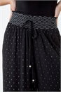 Black Shimmer Stretch Shirrred Wide Leg Trousers, Image 5 of 5