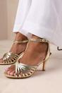 Gold Where's That From Gold 'Cyprus' Multi Cross Over Strap Mid Heels, Image 3 of 4