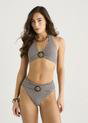 Brown Gini London Brown Seersucker Gingham Bikini Bottom, Image 2 of 4