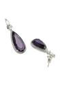 Lilac Diva Collection Crystal Simulated Almond Drop Earrings, Image 3 of 5
